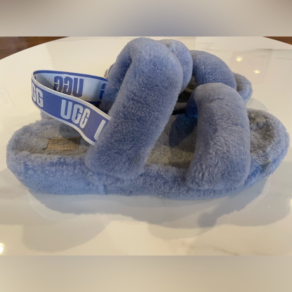UGG “Oh Yeah “Slipper Lilac Bloom Slides Australia Wool 1107953 Purple Size US12